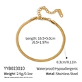 Minimalist 18K gold plated stainless steel flat snake chain bracelet with dimensions - Minimalist Gold Snake Chain Style (YYB023010)