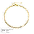 Détail du bracelet tennis doré en acier inoxydable de 15 cm avec des oxydes de zirconium - Or 18K
