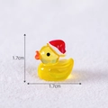 Miniatura anatroccolo luminoso con cappello di Babbo Natale per decoro giardino - Giallo