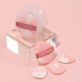 Set of 5 pink marble mini finger powder puffs with storage box for makeup blending - Peach Pie + Pink White Thumb Puff Set