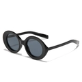 Occhiali da sole ovali vintage neri da donna con lenti con protezione UV - Montatura Nera Lenti Nero Grigio