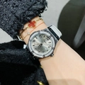 Women's quartz watch with silver rhinestone dial and white silicone strap on wrist - Grey Strap Grey Silver Case (Numeric Dial)