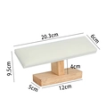 Jewelry display stand with cream velvet top and natural wooden base for bracelets - Solid Wood Low-Profile Beige Velvet Bracelet Display Stand