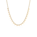 Macro view of gold-plated titanium steel rope chain necklace with small heart pendants - Twist Chain Hearts (05)