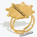 Detail of golden vortex ring showing top diameter 2.2cm and inner ring size 1.7cm - Adjustable Open / Gold