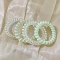 Set di quattro elastici per capelli a spirale nei colori iridescente e menta - 10# Mix Perla Verde/Radioso (Sacchetto da 4 pezzi)