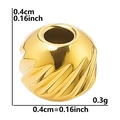 Golden 304 stainless steel spacer bead with spiral texture, 0.4cm size and 0.3g weight - 0.4cm / Gold