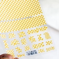 5D embossed nail art stickers featuring yellow and white checkerboard patterns, model TS-742 - Yellow And White Checkerboard (TS-742)