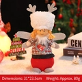 Christmas plush doll hanging decoration with silver reindeer antlers and red plaid outfit - Braided Doll Christmas Ornament