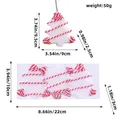 Addobbo natalizio in feltro bianco con cordino rosso in confezione regalo - Albero di Natale in Corda Bianca e Rossa / 3 Pezzi/Scatola