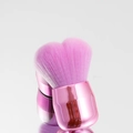 Pink heart-shaped powder brush with glossy metallic handle and dense soft bristles - Heart-shaped Mushroom Brush Light Purple / Light Purple