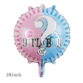 18 inch gender reveal foil balloon in pink and blue with girl or boy question mark - 18 Inch Gender Reveal Balloon