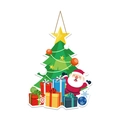 Ornamenti natalizi a cartone animato con Babbo Natale e scatole regalo festive - Appendiporta Albero di Natale