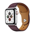 Dark purple lychee leather magnetic strap with silver buckle for Apple Watch Ultra - 20mm / Burgundy