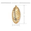 Detailed spec sheet showing a 52mm gold hollow bow pendant made of stainless steel - VG218 (Elongated Hollow) 3Pcs