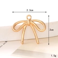 Gold bow-shaped metal charm accessory with 2.3cm width for DIY shoe and phone case decoration - D645 Gold Plated Bow
