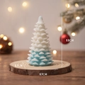 Blue gradient Christmas tree candle with detailed leaf texture, 9.5cm height gift - Blue Cedar Tree (Blackberry Basil) / 5.7x9.5cm