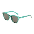 Modische grüne transparente Unisex Sonnenbrille mit dunklen Gläsern und Reisnagel-Detail - Transparenter Grüner Rahmen Graue Linse