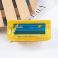 Yellow acetate hair claw clip with landscape print and marble texture finish - Landscape (C18-2-14)