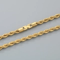 Collana a catena intrecciata dorata hip hop con chiusura cilindrica rotante per uomo - Bracciale Intrecciato Oro (22,5 cm)