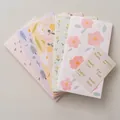 Set di 6 buste regalo in stile cartone animato con motivi floreali e adesivi tondi - Set di 6 stili - Misto