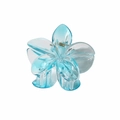 Pinza para el cabello con forma de flor en degradado azul cielo y pétalos transparentes - 8cm Azul Transparente / Embalaje a Granel