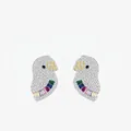 Orecchini a perno a forma di pappagallo in argento 925 con cristalli arcobaleno - Stile Pappagallo Colorato in Argento Sterling S925 / Argento 925