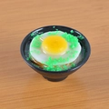 Miniature Japanese ramen bowl keychain with egg and green onion for dollhouse decor - Egg Noodles (No Keychain) / 5cm x 2cm x 2.5cm