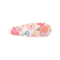 Pinza para el pelo con estampado floral rosa y ribete de encaje blanco ondulado - Estilo 28