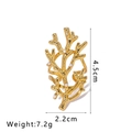 Detailed size view of coral branch ring in 18K gold finish with white pearls - Coral Branch Pearl Style (NB-R2023207) / Gold