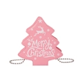 Pink Christmas tree shaped PU handbag with silver chain strap and Merry Christmas text - Pink
