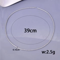 Silver stainless steel cuban chain necklace, 39cm length and 0.16cm width variant - Popcorn Chain