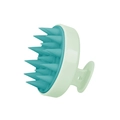 Ergonomic hair scalp massager brush in mint green and dark teal silicone bristles - Dual Tone Emerald Green