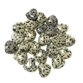 Handcrafted heart shaped Dalmatian Jasper stone with unique natural black spotted patterns - Dalmatian Jasper