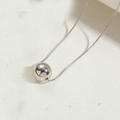 Minimalist silver polished round ball pendant with delicate box chain necklace - Small Ball / Silver