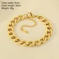 9mm gold curb chain bracelet with lobster clasp and K18 engraved tag for men and women - NK Chain / Steel