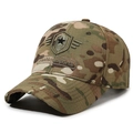 Cappellino da baseball camouflage con ricamo Fashion Sports e stemma a forma di scudo - Regolabile / verde chiaro