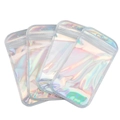 Holographic rainbow resealable zip-lock bags for DIY jewelry storage and packaging - 6.5x10cm