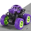 Purple inertia 4WD monster truck toy with green hubs and shock absorber springs - Purple (Bagged)