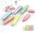 Mini candy shaped highlighters in 6 pastel colors with transparent zipper pouch - Solid Color Candy