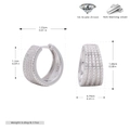Detaillierte Größentabelle für 925 Sterling Silber Creolen mit 5A Zirkoniasteinen - Silber