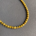 Handmade beaded necklace with bright yellow natural stones and gold metal beads - 5#
