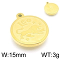 Golden Leo zodiac charm pendant made of stainless steel with star and Leo engraving - Leo / Gold