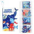 Libro di stoffa animali marini per neonati con code sensoriali e anello per dentizione - Animali marini (Stile B)