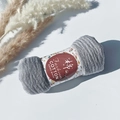 Grey wrinkle cotton viscose scarf with pleated texture and handmade floral packaging - Style #101