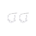 Elegante silberne C-förmige Olivenblatt-Ohrstecker aus poliertem S925 Sterlingsilber - Olivenzweig C-Form (Weißgold)