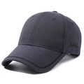 Berretto da baseball blu scuro in cotone con ricamo laterale e visiera curva - Taglia unica / Blu navy