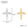 Hip hop stainless steel cross pendants in silver and gold finishes with wing details - Winged Angel Cross (S-KLJ5638-Z) / Steel