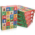 Lot de 5 boîtes calendrier de l'Avent 24 jours avec illustrations de Noël festives - Boîte Aveugle de Noël 24 Grilles / 25*17*4cm