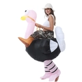 Funny inflatable ostrich costume for adults, perfect for parties and festivals - Riding A Pink Ostrich / One Size